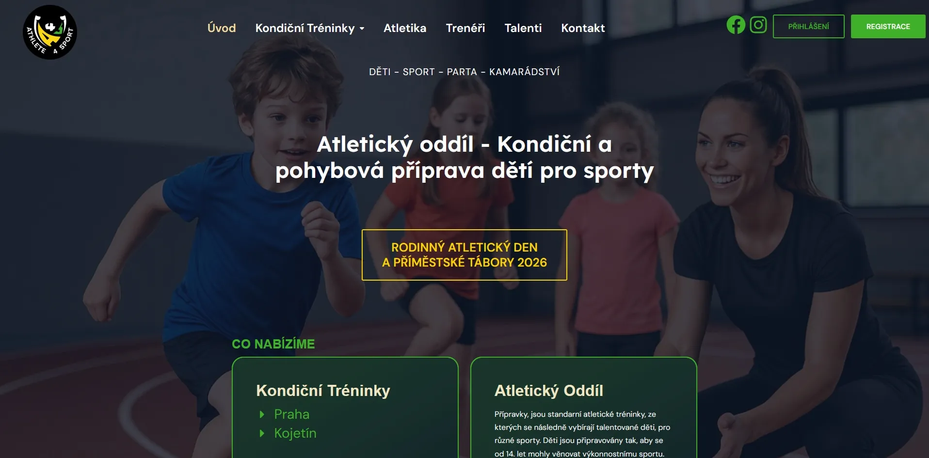 Web atletického klubu Athlete4s