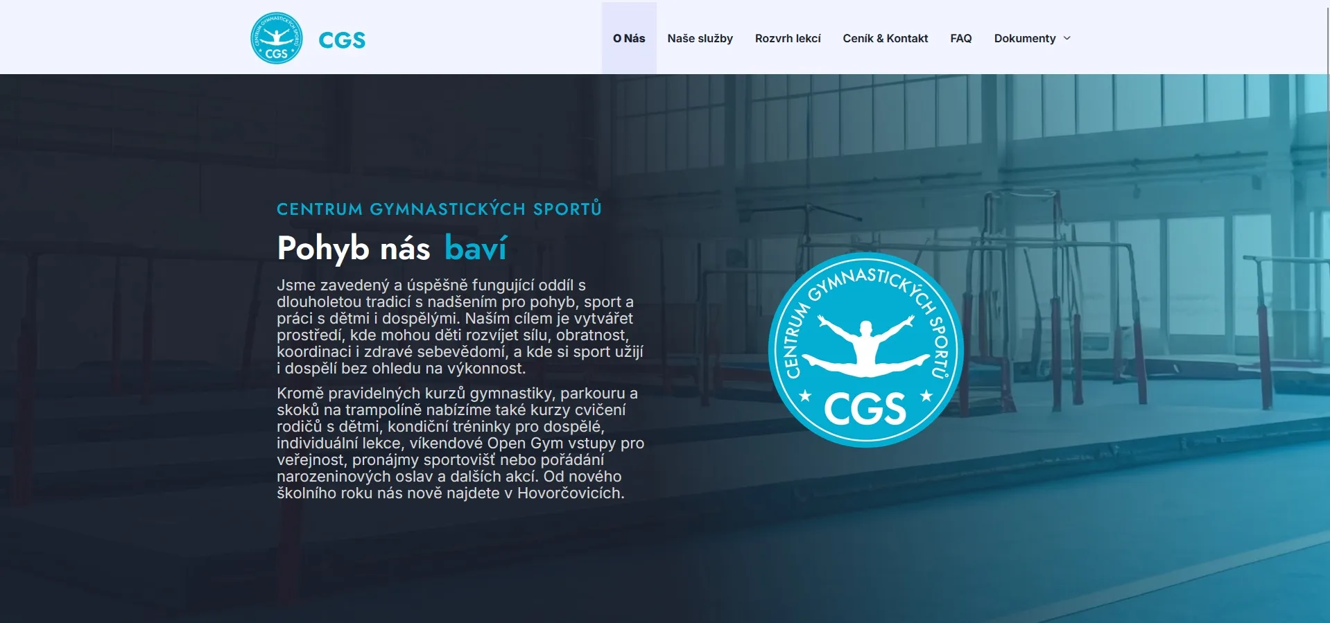 Nový web Centra gymnastických sportů